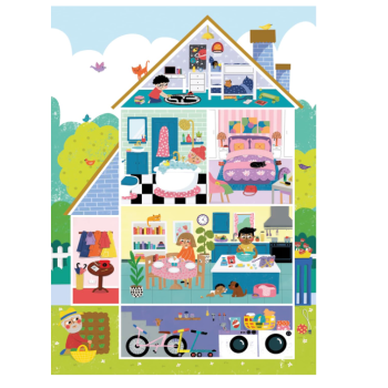 Clementoni - Puzzle Home Sweet Home Supercolor -104 Maxi Pezzi 62x42 cm (+4 Anni)