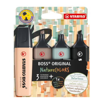Stabilo - Evidenziatore Boss Original Nature Colors Astuccio con 4 colori (70/4-2-5)