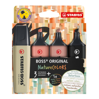 Stabilo - Evidenziatore Boss Original Nature Colors Astuccio con 4 colori (70/4-2-3)