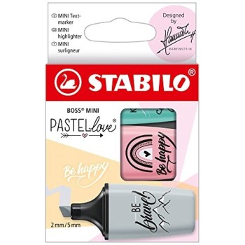 Stabilo - 3 mini evidenziatori, Mini Pastel Love (07/03-59)
