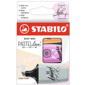 Stabilo - 3 mini evidenziatori, Mini Pastel Love (07/03-49)