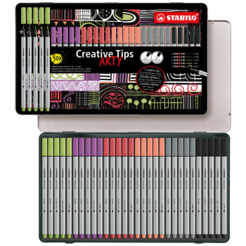 Stabilo - Set Creative Tips Scatola in metallo Arty da 30 prodotti (89/30-6-1-20)