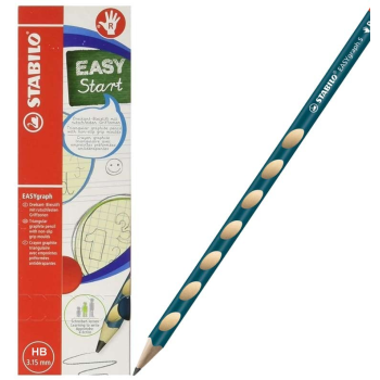 Stabilo - Conf. 6 Matite Easy Graph in grafite ergonomica con fusto sottile per Destrimani color petrolio - HB