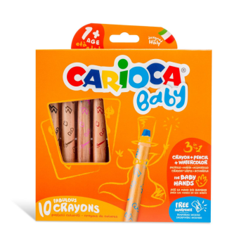 Carioca Baby - Pastelloni 3 in 1 + Temperamatite BABY - 10 Pz