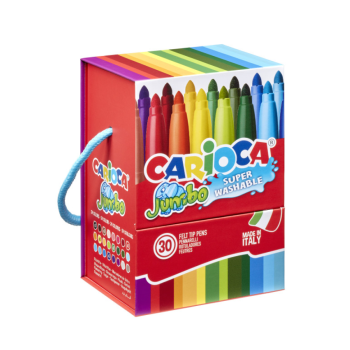 Carioca - Scatola Rigida da 30 Pennarelli Punta Maxi Jumbo