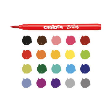 Carioca - Pennarelli Super Brush - scatola da 20 colori