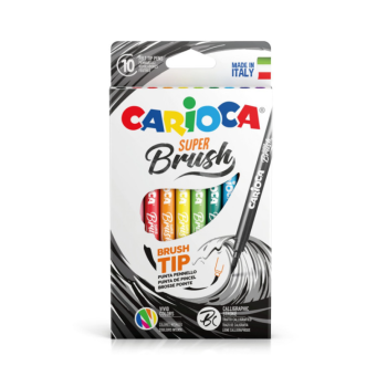 Carioca - Pennarelli Super Brush - scatola da 10 colori