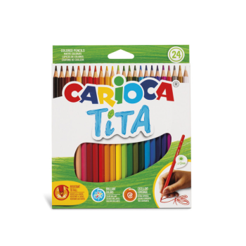 Carioca - Matite Tita in Resina Esagonali - scatola da 24 Colori