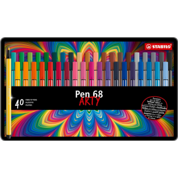 Stabilo - Pennarello premium Pen 68 Scatola ARTY in metallo da 40 pennarelli (6840-6)