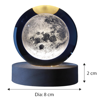 i-Total - Lampada Sfera Luna in vetro 3D con LED RGB effetto sul soffitto (XL2713A)