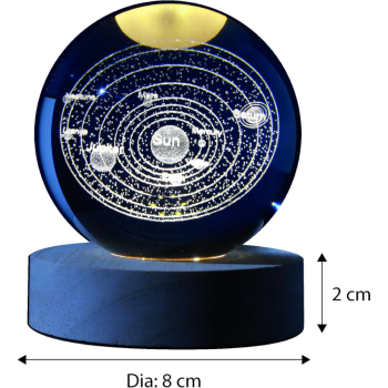 i-Total - Lampada Sfera Sistema Solare in vetro 3D con LED RGB effetto sul soffitto (XL2716A)