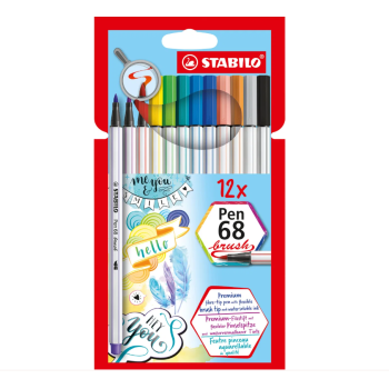 Stabilo - Astuccio Arty Pen 68 brush - Pennarello con punta morbida a pennello- Conf. 12 colori (568/12-21)