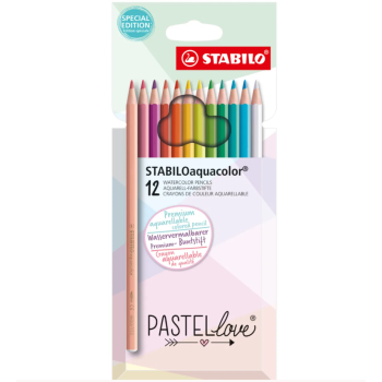 Stabilo -  Matita colorata acquarellabile Pastel Love edition  - Astuccio da 12 colori (1612/7