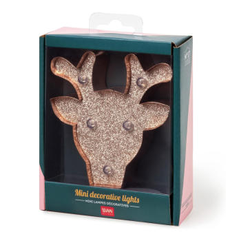 Legami -  mini luce decorativa Glitter a forma di renna di natale