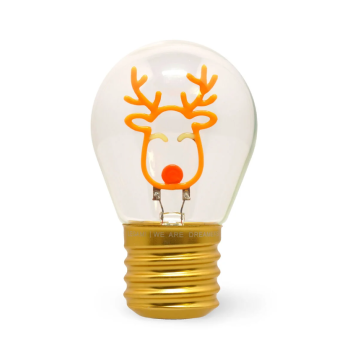 Legami - Lampada da Tavolo Decorativa Natalizia a Forma di Lampadina tema Renna