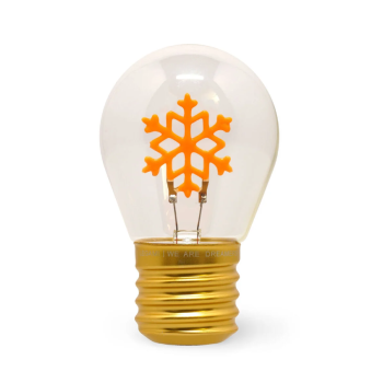 Legami -  Lampada da Tavolo Decorativa Natalizia a Forma di Lampadina a tema Fiocco di neve (VCLB0003)