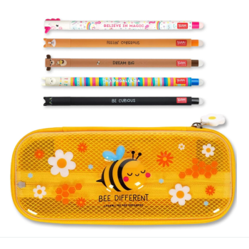 Legami - Set 5 Penne gel cancellabili + Astuccio WonderWow Ape