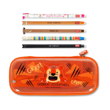 Legami - Set 5 Penne gel cancellabili + Astuccio WonderWow Tigre