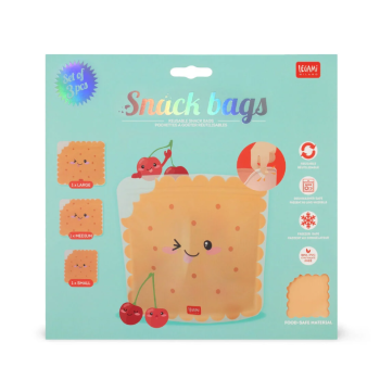 Legami - Set di 3 Buste per Alimenti Riutilizzabili - Cookie - Snack Bags (ZB0003)