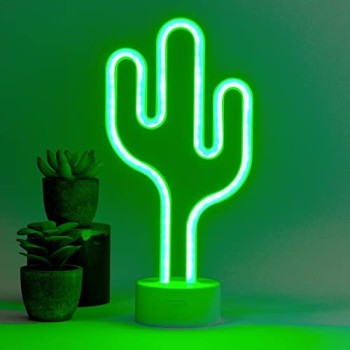 Legami - Lampada Decorativa da Tavolo a Led Effetto Neon a forma di Cactus (LL0001)