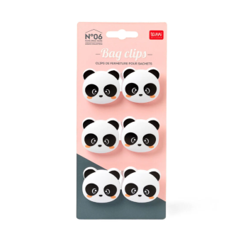 Legami - Set di 6 Clip Chiudi Pacco - Panda - Bag Clips (CLIP0002)