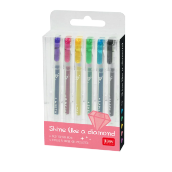 Legami, Set di 6 mini Penne gel Glitterate