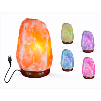 i-Total - Lampada di Sale Himalayano H 10CM con luce cambia colore (XL2317)