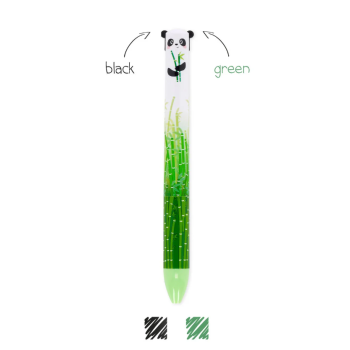Legami - Penna a Sfera a Due Colori - Click&Clack - Panda Inchiostro: nero e verde(CLICK0025)