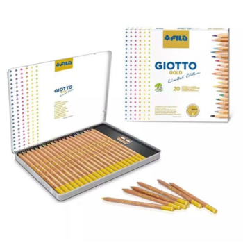 Giotto - Pastelli Gold Limited Edition Fila, Confezione in metallo da 20 Colori (F241300)