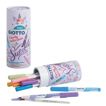 Giotto - Pennarelli Acquerellabili Candy Collection conf. 12 Colori (F427700)
