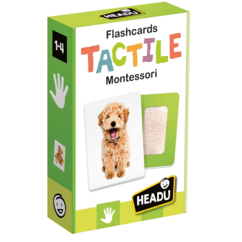 Headu - Flashcards Tactile Montessori Osserva Tocca E Senti (1/4 Anni)