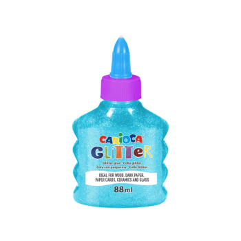 Carioca - Bottiglietta Colla Glitter Glue Neon - 88ml Azzurro