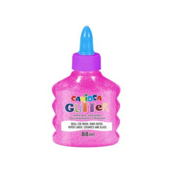 Carioca - Bottiglietta Colla Glitter Glue Neon - 88ml Rosa