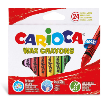 Carioca - Pastelli a Cera Maxi Wax - 24 Pz (42390)