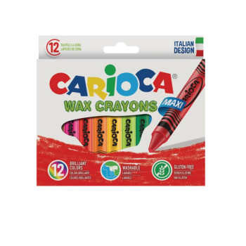 Carioca - Pastelli a cera Maxi Wax - 12 Pz (42369)