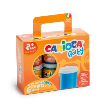 Carioca Baby - Tempera a Dita Baby Colori Assorti 80 ml - 6 Pz