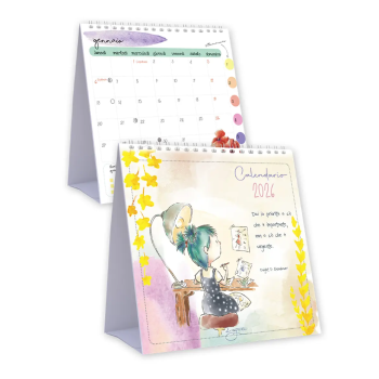 Akena - Calendario da Tavolo Disegnata Piramide Anno 2026 17x16cm. By Sara Pucci e Guido Olivieri (DS26PI)