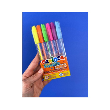 Carioca - Penne Colorate Fiorella Neon - 6 Pz (43365)