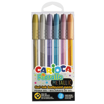 Carioca - Penne Colorate Fiorella Metallic - 6 Pz (43363)