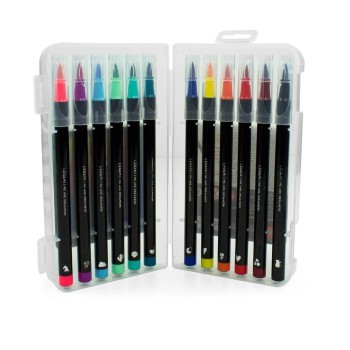 Legami - Set di 12 Pennarelli con Punta Pennello Bright Colours - Brush Marker (BUMA0001)