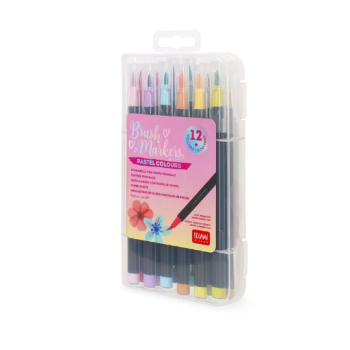 Legami - Set di 12 Pennarelli con Punta Pennello Pastel Colours - Brush Markers (BUMA0002)