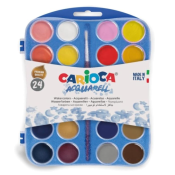 Carioca - Acquerello con Custodia in plastica 24pz Ø 30 mm (42401)