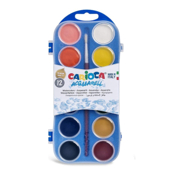 Carioca - Acquerello con Custodia in plastica 12pz Ø 30 mm (42400)