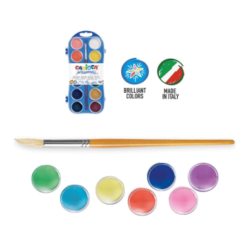 Carioca - Acquerello con Custodia in plastica 12pz Ø 30 mm (42400)