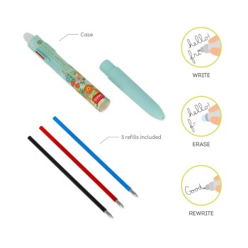 Legami, Penna Gel cancellabile 3 Colori Ricaricabile, Tema Flowers