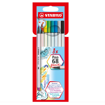 Stabilo - Astuccio Arty Pen 68 brush - Pennarello con punta morbida a pennello- Conf. 8 colori (568/08-21)