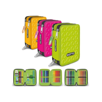 Giotto - Astuccio 3 zip collezione Stilnovo – 3 colori neon assortiti