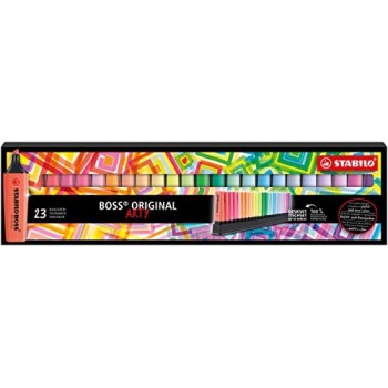 Stabilo - evidenziatori BOSS deskset ARTY da 23 colori ass. : 9 fluo + 14 pastello  (7023-01-5-20)