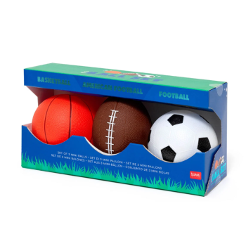 Legami - Set di 3 Mini Palloni da Basket, Calcio e Football Americano (BS0002)