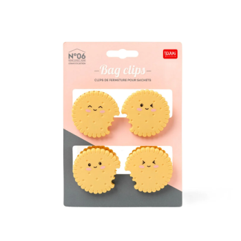 Legami - Set di 4 Clip Chiudi Pacco - Cookie - Bag Clips (CLIP0003)